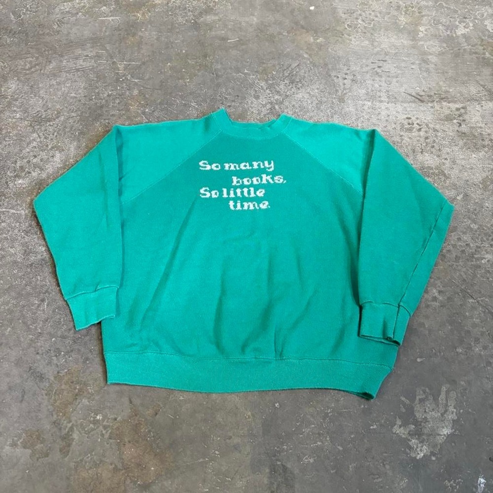 Vintage 90s Tultex Sweats Appeal So Many Books So Little Time Sweatshirt Large